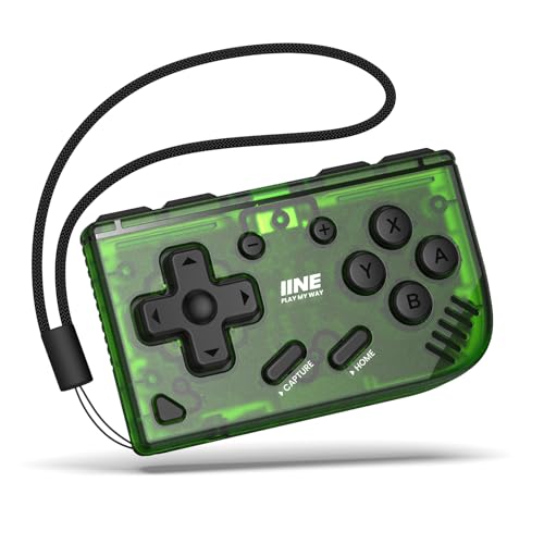 IINE Mini Retro Wireless Controller, Micro Remote Controller for Switch/OLED, PC, Android and IOS, Keychain Pocket-sized Controller with Turbo Function (Green) - color: Green