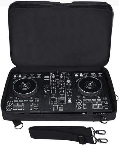 Padded DJ Controller Case for Pioneer DDJ-FLX4, DDJ SB3 400, Protector Bag Backpack Compatible with Hercules Inpulse 300, For Roland dj-202 / for Traktor Kontrol S2 Mk3 DJ Controllers Storage