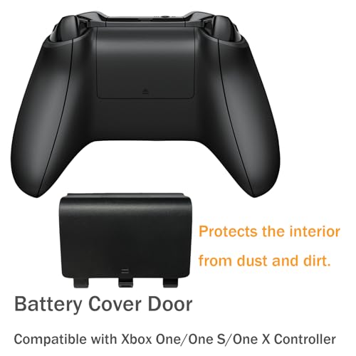 GuiXiong 4 Pack Battery Back Cover for Xbox One/One X/One S Controller, One Controller Battery Cover Door Battery Back Shell Repair Part Compatible with Xbox One/One X/One S Controller (Black&White) - color: Black&White