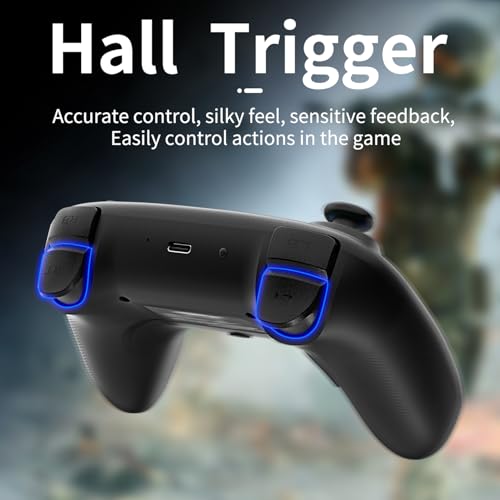Doriteney RG P01 Wireless Gaming Controller Compatible with Switch Game Controllers RG P01 2.4G Controller Gamepad for Bluetooth/PC/Steam/iOS/Android/Switch Hall Effect RGB Lights
