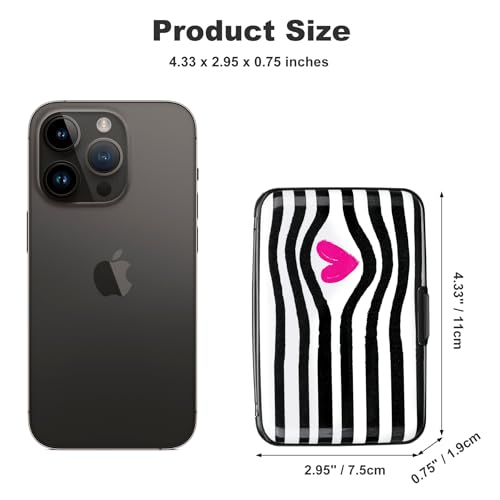 미니 RFID 알루미늄 지갑 신용 카드 홀더 명함 케이스 금속 ID 케이스 남성 여성용, 아이 하트, 스몰, 컴팩트 - color: 아이 하트