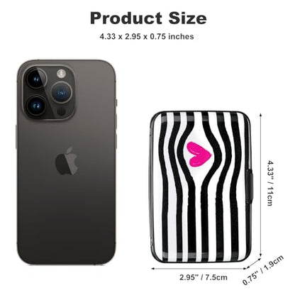 Mini RFID Aluminum Wallet Credit Cards Holder Business Card Case Metal ID Case for Men Women (Eye heart) - color: Eye heart