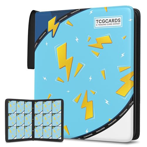 Trading Card Binder 9 Pocket,Card Binder 900 Pockets,Card Book Holder Cards with 50 Removable Sleeves,3-Ring Zip Design MTG/TCG/Sport Collectible Trading Card Albums Gifts for Boys and Girls (Blue) - color: Blue, size: Large