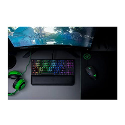 Razer BlackWidow TE Chroma v2 TKL Tenkeyless Mechanical Gaming Keyboard: Orange Key Switches, Tactile & Silent, Chroma RGB Lighting, Magnetic Wrist Rest, Programmable Macros, Classic Black - style: V2 TKL TE