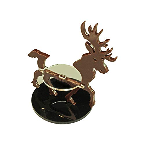 LITKO Stag Character Mount | Compatible with D&D & Pathfinder | Brown acrylic stag mount | 50mm round base | 30mm platform for hero | Requires glue assembly - size: 50mm Circular Base