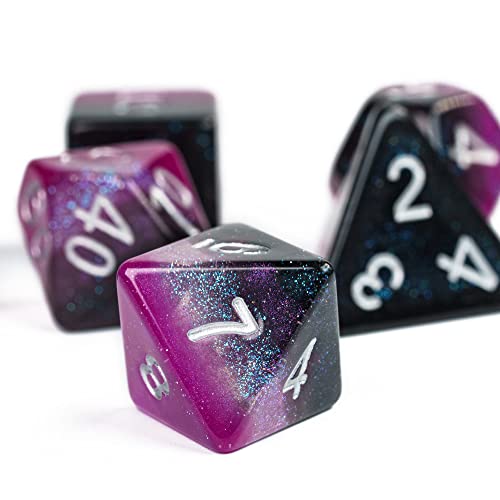 Asexual-Pride Polyhedral DND Dice Set Flag D&D Dice for Board Games | Homosexual Flag, Leather Storage Bag, for Dungeons and Dragons Role Playing Games - color: Flag-asexual-pride