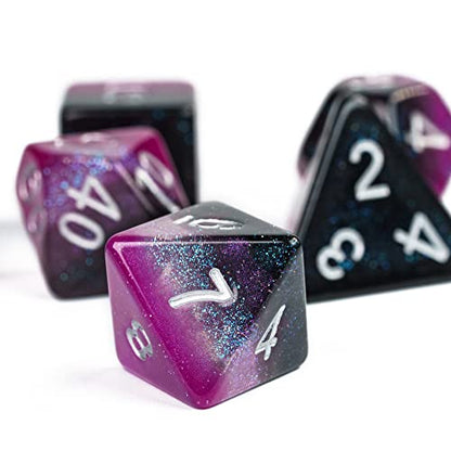 Asexual-Pride Polyhedral DND Dice Set Flag D&D Dice for Board Games | Homosexual Flag, Leather Storage Bag, for Dungeons and Dragons Role Playing Games - color: Flag-asexual-pride