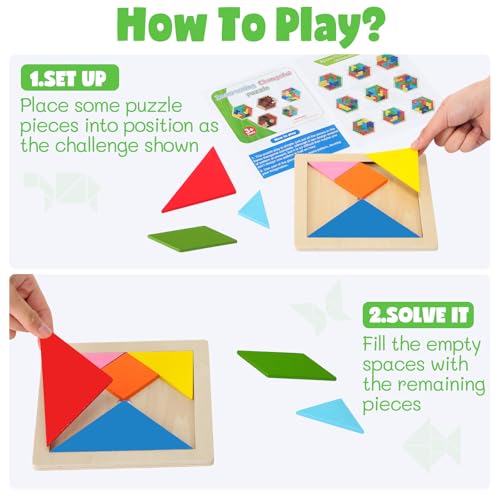Yunsailing 3 Pack Large Wooden Blocks Puzzles Hexagon Tangram Puzzle Wooden Russian Brain Puzzles for Adult Challenge Teasers Geometric Jigsaw Logic Iq STEM Educational Gift Graduation(Novel) - style: Novel