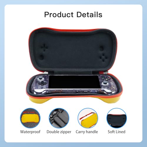 YAJOJO Carrying Case for ANBERNIC RG557 Handheld Game Console, Cover with Lanyard for ANBERNIC RG557 Shockproof,Water Resistant (Yellow)