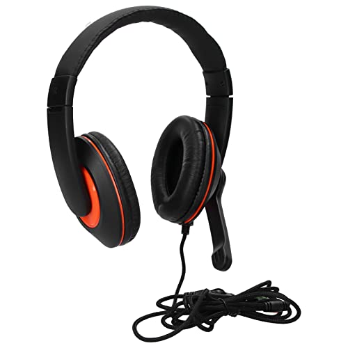Gaming Headset Noise Cancelling Over Ear Wired Gaming Headphones with Mic for PC and One, Comfortable PU Leather, Adjustable Volume