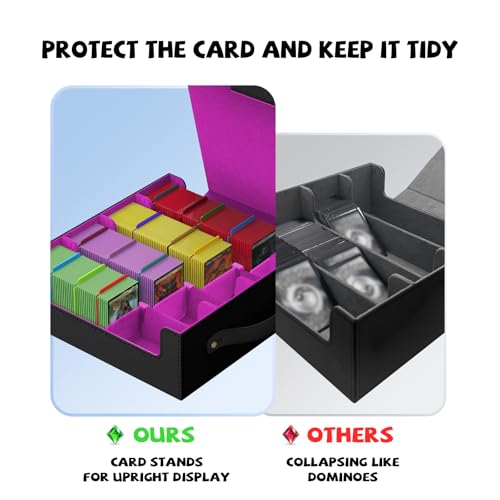 MTG Deck Boxs, Trading Card Storage Box, Card Storages Boxes, bulk card storage, Commander Decks Boxes, Sports Cards Storages, Mtg Commander Deckes Boxes,Deck Boxss Mtg (Black and Purple)