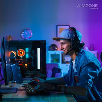 Aimzone Backlit Gaming Keyboard, Ergonomic Quiet Membrane Led Keyboards, 8 Extra On-Board Multimedia Keys, Anti-Ghosting, Dedicated Media Control, Wired, USB, Black (Keys Don't Light Up)