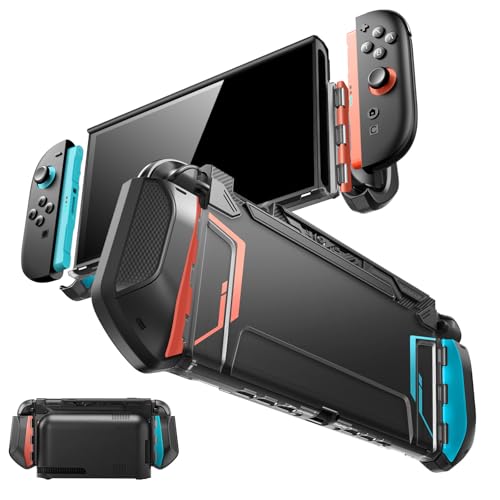 Mumba Blade Series Case for Nintendo Switch 2 [Dock Friendly] [Military-Grade Protection] Switch 2 Grip Protective Cover Shell, Quick-Release Joy-Con, Accessories for Switch 2 Controllers (Blue/Red) - color: Blue/Red