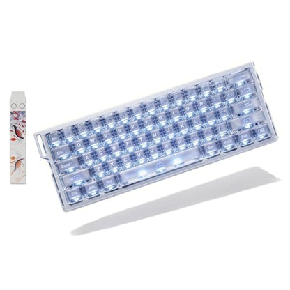 Gaming Keyboard MAD 60 Percent Wired, Rapid Trigger 8KHz Polling RGB Mechanical Keyboard, Magnetic Switch Adjustable Actuation Aluminum Keyboards for PC - color: translucent white