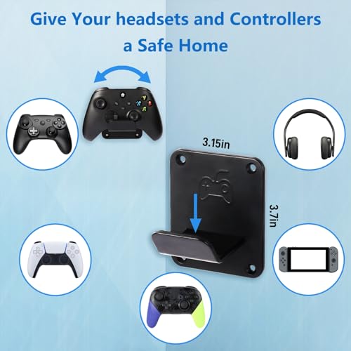 Controller Stand with Lighting and Headphone Stand Wall Mounts