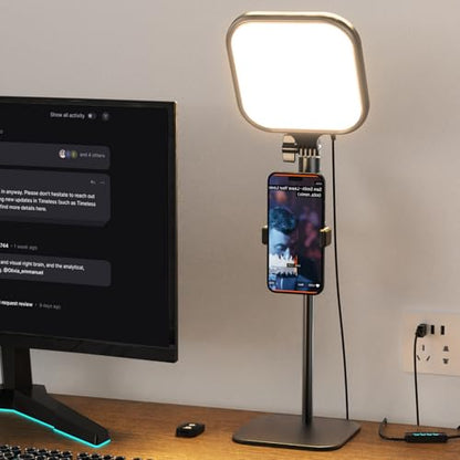 UBeesize Zoom Lighting for Computer, Video Conference Lighting for Video Calls, Desk Light with Stand and Phone Holder for Webcam, Home Office, Podcast, Online Meetings, Live Streaming - style: 1-pack