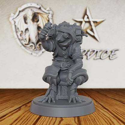 TTRPG Unpainted Miniatures for Tabletop RPG Game - Fantasy Minis Figurine for Dungeon Masters & Role Playing, 28mm Scale RPG Accessory Figure for Miniature Game - Skaven Alchemist (AS214)