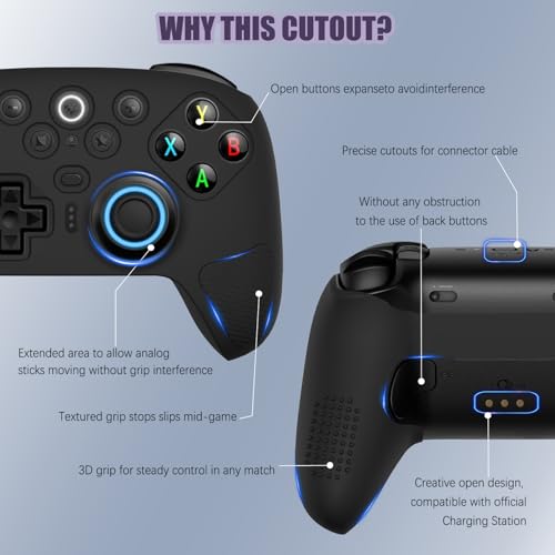 FIOPAZ Silicone Skin Cover for 8Bitdo Ultimate 2, Dust/Sweat-Resistant Protective Case for 8bitdo Ultimate 2 Bluetooth/Wireless Controller Accessories, Black - color: Black