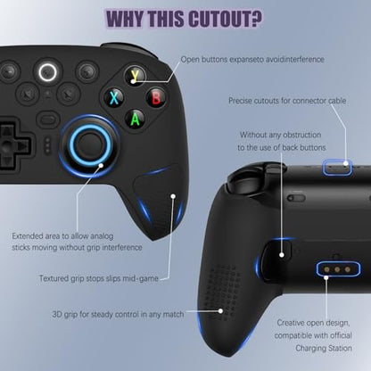 FIOPAZ Silicone Skin Cover for 8Bitdo Ultimate 2, Dust/Sweat-Resistant Protective Case for 8bitdo Ultimate 2 Bluetooth/Wireless Controller Accessories, Black - color: Black