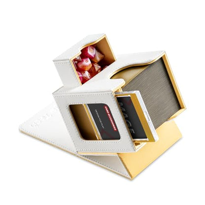Mage Tech Card Deck Box for MTG Commander - Patented Design, Commander Display, As Deck Holder, Fits 100 Double-Sleeved Cards, Include 35pt Card Brick & Dice Tray (5. Halo) - color: 5. Halo