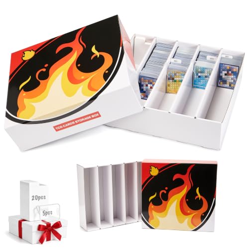 Trading Card Storage Box with Dividers 5 Row for TCG MTG Sport Cards | With Dividers & Stoppers, 5400+ Count, Precision-fit for sleeved cards, Dust & water resistant, Odor-free, Stackable sturdy