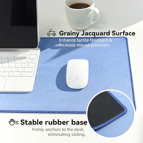 Reniteco Waterproof Large Office & Gaming Mouse Pad, 31.5" x 11.8" x 0.12" | Anti-Fray Stitched Edges, Premium Textured Surface, Non-Slip Rubber Base, Water and Stain Resistant Protection - color: Matte Blue, size: 31.5''x 11.8''x0.12"