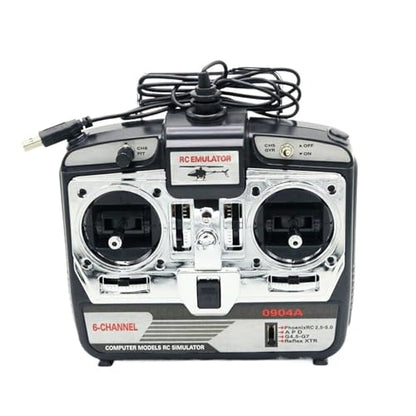 Drone， 6CH 8CH RC Flight Simulator Controller Support Compatible for G7 Phoenix 5.0 XTR Remote Control Helicopter Fixed-wing Drone ，Compatible for dji Phantom(6ch left throttle)