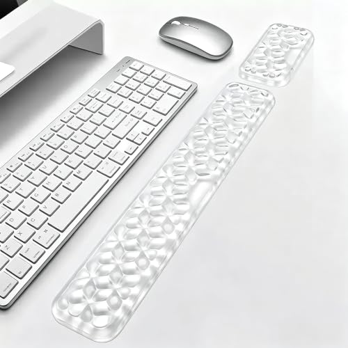 Mouse Pad with Wrist Rest, Soft Cloud Gel Keyboard Mouse Pad Set with Hand Wrist Support, Cute Non Slip Office Desk Accessories for Comfort/Pain Relief/Computer/Laptop (Clear Diamond) - color: Clear Diamond