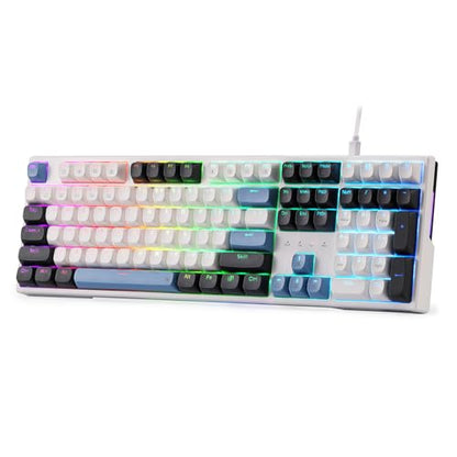 Redragon K668 Wired Gasket RGB Gaming Keyboard, 108 Keys Mechanical Keyboard w/Extra 4 Hotkeys, Upgraded Hot-swappable Socket, Sound Absorbing Foam, Mixed Color Keycaps, Custom Linear Switch - color: Glacier Azure
