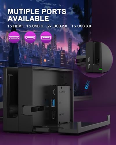 Dock Station for Nintendo Switch/Switch OLED, Replacement 3-in-1 TV Dock Set with Original IC Module, AC Charger & High-Speed HDMI Cable for 1080P HD Output（Not Compatible with Sw 2）