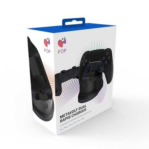PDP Gaming Playstation 5 Metavolt Dual Charger for 2 PS5 Controllers - Black - color: Black
