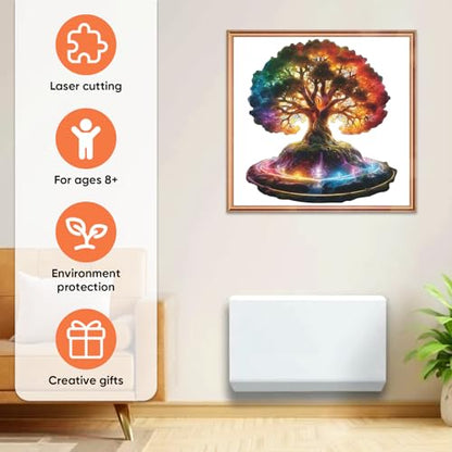 MEATRN Tree of Life 500 Pieces Wooden Puzzles - Plants Wood Jigsaw Puzzle for Adults, Symbol of Growth & Eternity, Collectible Spiritual Gift & Educational Puzzle, 15.3x16.6 in - color: Tree of Life, size: Large