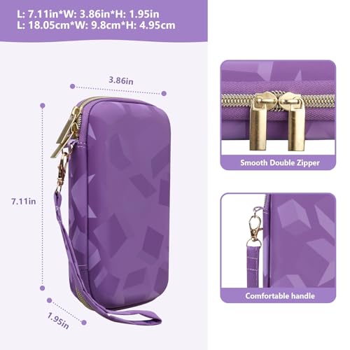 Supmay Hard Carrying Case Compatible with Nintendo DS Lite NDSL, Gameboy Advance Games Storage Holder Travel Bag with Mesh Pocket for USB Charging Cable, Stylus, Earphones, Game Cartridge, Purple - color: Purple Cube