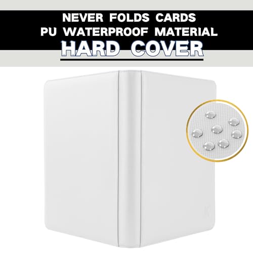 1000+ Pockets Trading Card Binder, 16-Pocket Card Ablum Compatible with MTG,Sports Cards & Other Standard Size Trading Cards (White) - color: White