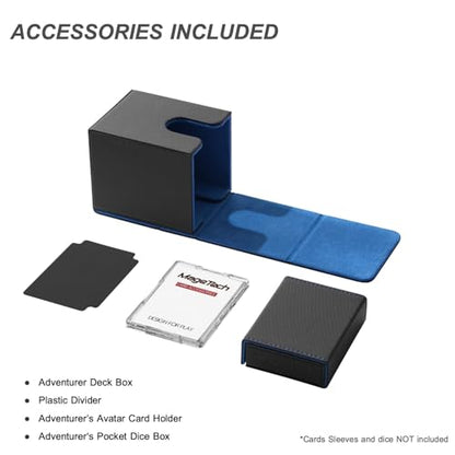 Mage Tech Adventurer [Champion] 60-Card Solution - Avatar Holder + Pocket Dice Box with Life Tracker - Rugged, Expandable - MTG Standard/LOR/PTCG - Black/Blue - color: 2. Enigma (Black/Blue), style: 3. Champion[60-card solution]