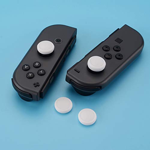 eXtremeRate PlayVital Switch Joystick Caps, Thumbstick Caps, Silicone Analog Cover for Switch Lite & OLED Joycon Thumb Grips - White - color: White