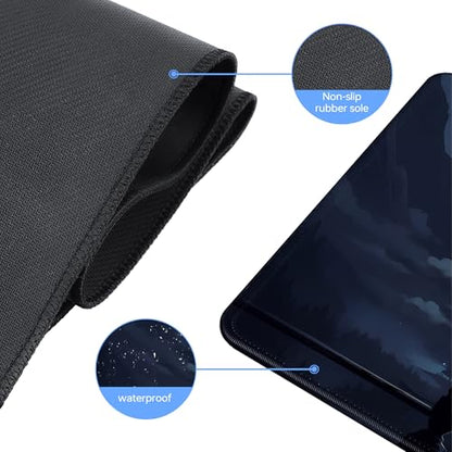 Moon Cat Large Gaming Mouse Pad,Black XL Mouse Pad Gaming 31.5 x 11.8 in Mouse Mat Desk Pad,Large Desk Mat,Extended Keyboard Pad Mousepad with Non-Slip Base and Stitched Edge for Office Home Gaming - color: Moon Cat