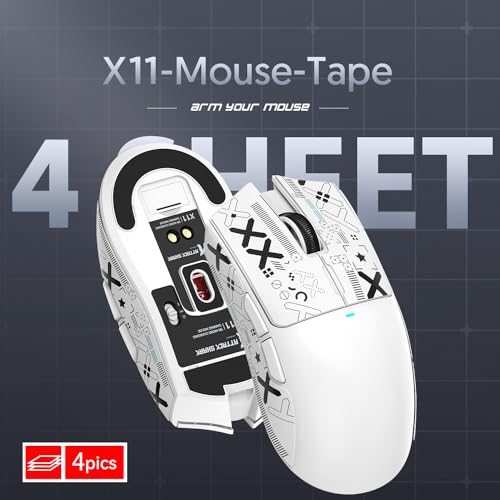 MAGIC-REFINER Attack Shark Gaming Mouse Anti-Slip Grip Tape,Compatible with X11 Superlight Wireless pc Mouse,Sweat Resistant,Fine Feel,Cut to Fit,Cool Mouse Skins for Video Games/Office/Study(White) - color: Griptape （white）