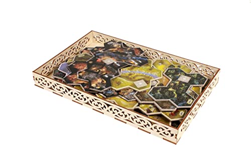 The Broken Token Game Organizer Compatible with The Lord of The Rings: Spreading War Expansion - Wooden Game Organizing Box with Multiple Trays and Dividers - style: Spreading War Expansion