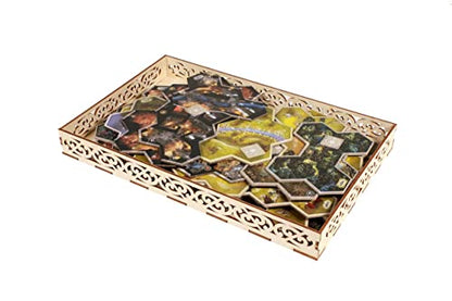 The Broken Token Game Organizer Compatible with The Lord of The Rings: Spreading War Expansion - Wooden Game Organizing Box with Multiple Trays and Dividers - style: Spreading War Expansion