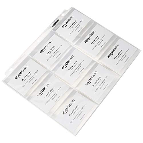 Amazon Basics 9-Sleeve Trading Card Protectors Binder Sheet for Storage and Protection, Top Loading, Transparent, 100-Pack - size: 100 - Pack