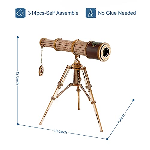 ROKR 3D Wooden Puzzles Monocular Telescope Model Building DIY Science Kit Birthday Gift for Adults and Teens Cool Display Item