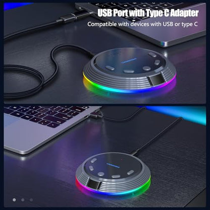 Gaming USB Microphone for PC with AI Noise Cancellation, 5 Voice Changes, Mute, Volume Control, RGB Light Condenser Computer Mic for Gamer, YouTube, Streaming, Conference - style: Dark Gray-AI