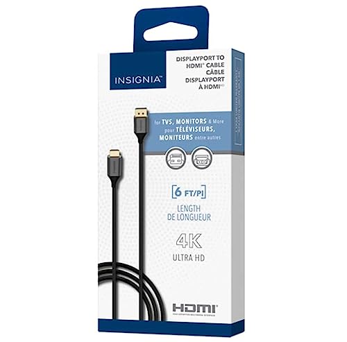 INSIGNIA 1.8 m (6 ft.) DisplayPort/HDMI Cable (NS-PD06502-C) - size: 6 ft, style: Displayport to HDMI Cable (6 ft)