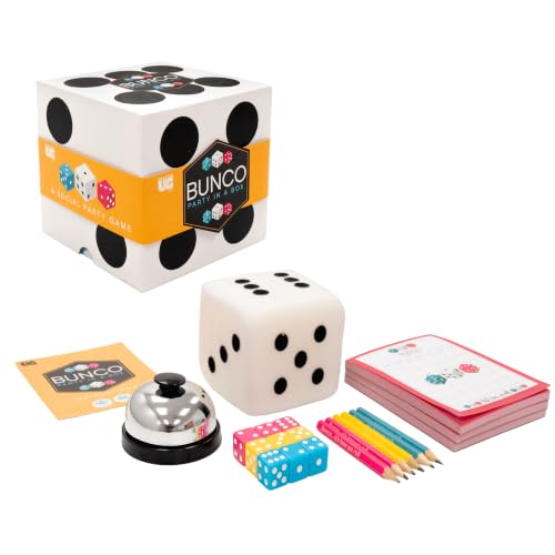 University Games | Bunco Party in a Box Game, for Ladies Night with The Girls, Complete with Fuzzy Die! for 2 to 12 Players Ages 8 and Up, White
