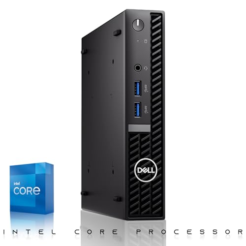 Dell Optiplex Tiny Mini Desktop PC, Intel Core i5, 32GB RAM, 1TB SSD with Dual 27 inch Curved Monitor, AI Enabled RGB Keyboard Mouse, RGB Soundbar and Webcam Windows 11 Pro (Renewed) | Desktop Computer Dual 27 Inch Curved Monitor, RGB KBM, Soundbar, Webca