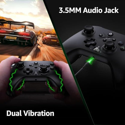 GMVOX Wireless Controller for X-BOX ONE, Gaming Controller with 2 Back Buttons, Remap/Turbo/Dual Vibration Functions,Support 3.5mm Headphone Jack,for X-BOX Series X/S, X-BOX ONE,Black - color: Black