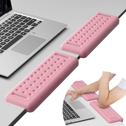 Leolee L-Shaped Desk Elbow Pads for Desk, Light Pink Memory Foam Arm Rest | for Desk with Non-Slip Base, Ergonomic Desk Edge Cushion, Wrist Rest for Computer Keyboard, Typing, Office, Home (2 Piece) - color: New-pink-30cm-2p