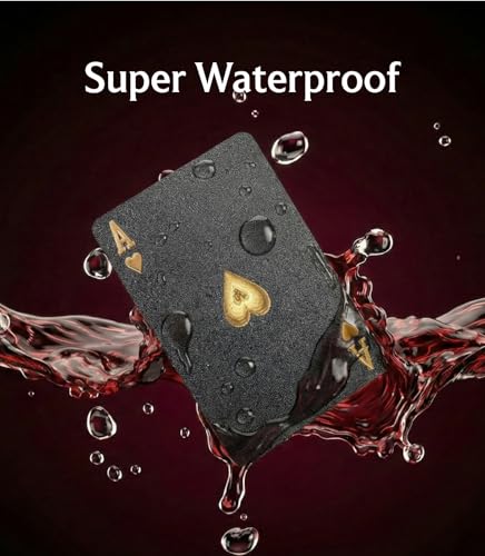 BIERDORF Diamond Waterproof Black Playing Cards, Poker Cards, HD, Deck of Cards (Black) - style: Black