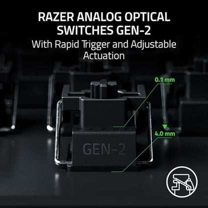 Razer Huntsman V3 Pro TKL 8KHz Esports Gaming Keyboard: Analog Optical Switches Gen 2-8000 Hz Polling Snap Tap - Rapid Trigger - Adjustable Actuation - Media Controls - PBT Keycaps - White - color: White, size: TKL, style: 8000 Hz Polling